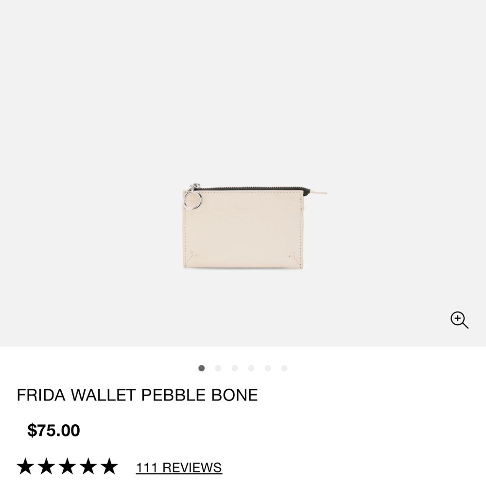 Frida Wallet in Pebble Bone - Compact Women's Leather Wallet